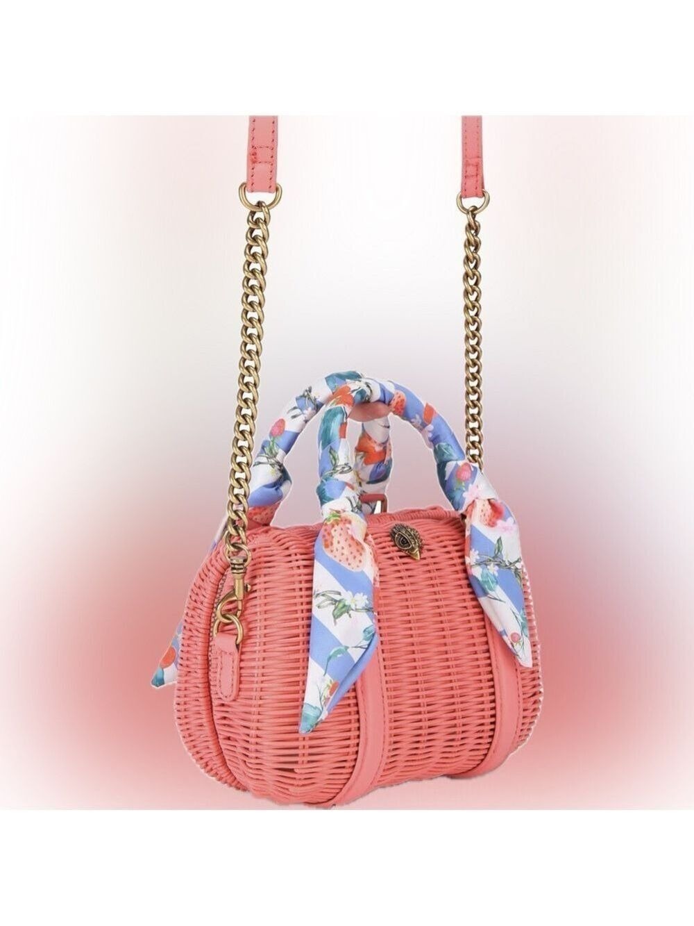 NWT Kurt Geiger Coral Crossbody Bag with Floral Scarf